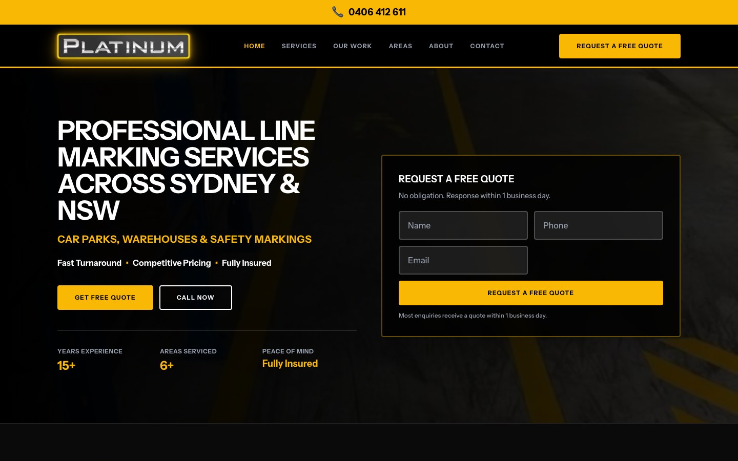 Screenshot preview of Platinum Linemarking